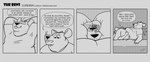 anthro bed belly big_belly dialogue duo eyes_closed furniture lying male overweight overweight_male pillow text barnem mammal murid murine rat rodent 2024 comic english_text hi_res monochrome