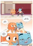 cartoon_network comic darwin_watterson dialogue domestic_cat english_text felid feline felis fish gumball_watterson hi_res inside locker male mammal marine school text the_amazing_world_of_gumball threek