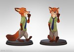 3_toes anthro barefoot black_pawpads clothed clothing eyebrows eyelashes feet fingers green_eyes male pawpads paws plantigrade soles solo toes zaush disney zootopia nick_wilde canid canine fox mammal red_fox true_fox digital_media_(artwork) hi_res