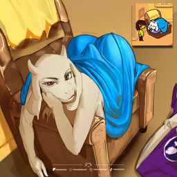 anthro aroused female looking_at_viewer nude solo themomosoap undertale_(series) toriel 1:1 absurd_res hi_res
