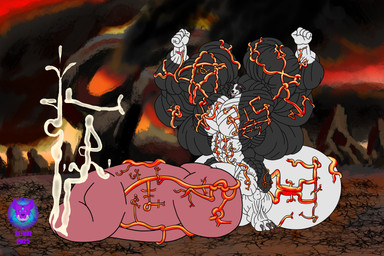 anthro balls big_balls big_muscles big_penis bodily_fluids genital_fluids genitals glowing_veins hell huge_balls huge_muscles huge_penis hyper hyper_balls hyper_genitalia hyper_muscles hyper_penis leaking_precum male muscular muscular_anthro muscular_male penile penis precum satanic satanic_symbol solo striated_muscles vein veiny_penis vore seinki mr._pickles border_collie canid canine canis collie domestic_dog herding_dog mammal pastoral_dog sheepdog 3:2 hi_res