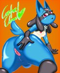 anthro anus balls big_butt breasts bubble_butt butt genitals glistening glistening_body gynomorph intersex nipples presenting presenting_anus puffy_anus puffy_nipples small_breasts solo thick_thighs wide_hips crazybluedog.exe_(artist) nintendo pokemon animal_humanoid canid canid_humanoid canine canine_humanoid generation_4_pokemon humanoid lucario mammal mammal_humanoid pokemon_(species) hi_res