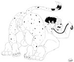 anthro anus balls big_balls big_butt big_penis blush butt collar duo genitals leash male male/male penis power_bottom sex tail jordo_(artist) cheetah felid feline lagomorph leporid mammal rabbit hi_res monochrome