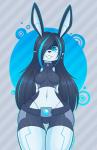 anthro clothing female frutiger_metro hair long_hair looking_at_viewer machine smile tight_clothing wide_hips y2k_(graphic_design) melangetic bonbon lagomorph leporid mammal rabbit robot hi_res