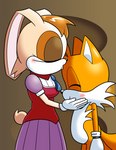 anthro blush blush_lines brown_hair clothed clothing duo eyelashes eyes_closed female forehead_kiss fur hair kissing male orange_body orange_fur short_tail smile tail tan_body tan_fur white_body white_fur sergeant16bit sega sonic_the_hedgehog_(series) miles_prower vanilla_the_rabbit canid canine fox lagomorph leporid mammal rabbit 2020 absurd_res digital_drawing_(artwork) digital_media_(artwork) hi_res