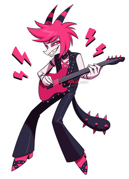anthro clothed clothing collar electric_guitar guitar male musical_instrument playing_guitar playing_music plucked_string_instrument simple_background solo spiked_collar spiked_tail spikes spikes_(anatomy) string_instrument tail white_background enaic31 hazbin_hotel hellaverse mythology hatchet_(hazbin_hotel) demon dragon mythological_creature mythological_scalie scalie absurd_res hi_res