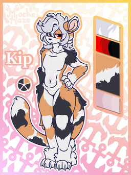 anthro arm_tuft calico_pattern claws elbow_tuft femboy fluffy fluffy_ears fluffy_hair fluffy_paws fluffy_shoulders fluffy_tail hair knee_tuft leg_tuft long_hair long_tail male navel red_eyes solo tail tuft wolf_cut mocha_haze bigkipper calico_cat domestic_cat felid feline felis mammal absurd_res hi_res