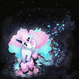 ambiguous_gender blue_eyes cosmic_background feral glowing glowing_mane glowing_tail hooves horn mane solo star starry_background tail white_body fukyo mythology nintendo pokemon equid equine galarian_form galarian_ponyta generation_8_pokemon mammal mythological_creature mythological_equine pokemon_(species) regional_form_(pokemon) unicorn 1:1 2026 hi_res