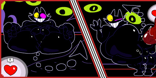 anal anal_penetration anthro anus balls bent_over big_balls big_butt big_penis black_body black_ears black_eyes black_fur black_tail butt duo exclamation_point floating fur genitals group heterochromatic_scleras heterochromia huge_balls huge_butt huge_penis hyper hyper_genitalia hyper_penis looking_back lying male male/male male_penetrated male_penetrating male_penetrating_male moobs obese obese_anthro obese_male on_back one_eye_closed overweight overweight_anthro overweight_male penetration penile penile_penetration penis penis_in_ass pink_sclera presenting presenting_hindquarters rear_view red_body sex smile speech_bubble tail teeth thick_thighs three-quarter_view trio vein veiny_penis wink x_anus yellow_sclera superiorfox deltarune undertale_(series) friend_(deltarune) cheshire_cat_(species) domestic_cat felid feline felis heart_creature mammal organ_creature 2025 digital_media_(artwork)