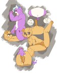 adolescent anal anal_fingering anus balls big_penis blue_hair bodily_fluids butt cum darkened_genitalia darkened_penis duo fingering foreskin fur genital_fluids genitals hair male male/male penis purple_body purple_eyes purple_fur small_penis spread_legs spreading text vein yellow_body yellow_fur young zivnny_(artist) spukito_(character) zivnny_(character) bird_dog canid canine canis domestic_cat domestic_dog felid feline felis golden_retriever hunting_dog mammal retriever 3:4 absurd_res english_text hi_res