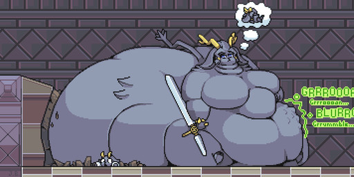 anthro antlers belly big_belly big_breasts big_butt blobby blue_eyes breasts butt butt_crush butt_smother deep_navel destruction dream_breaker_(pseudoregalia) duo fat_arms fat_rolls female female_focus floppy_ears fur grey_body grey_fur grey_hair hair holding_melee_weapon holding_object holding_weapon horn huge_belly huge_butt huge_hips hungry hyper hyper_belly hyper_butt hyper_hips immobile larger_anthro larger_female leg_rolls lop_ears male melee_weapon navel neck_rolls nude rumbling_stomach sitting sitting_on_another size_difference smaller_anthro smaller_male smothering solo_focus tail thought_bubble three-quarter_view weapon wide_hips jellybru pseudoregalia butler_(pseudoregalia) sybil_(pseudoregalia) bovid caprine hybrid lagomorph mammal 2023 digital_media_(artwork) hi_res pixel_(artwork)