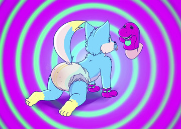 all_fours anthro clothed clothing diaper feces fur hypnosis male mind_control object_in_mouth pacifier pacifier_in_mouth pooping rear_view soiled_diaper soiling soiling_diaper solo three-quarter_view unclean_diaper used_diaper using_diaper wearing_diaper wetness_indicator young young_anthro young_male eduartm puddlegoessplash canid canine fox mammal animated no_sound short_playtime video adult_(lore)