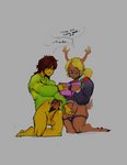 anthro blush bodily_fluids bottomless clothed clothing deer deltarune duo feebop female fingering genital_fluids genitals handjob human human_on_anthro interspecies kris_(deltarune) looking_at_porn male male/female mammal marmaladedoodles_(artist) masturbation mutual_masturbation noelle_holiday penile penis pornography precum pussy sex third-party_edit undertale_(series) vaginal_fluids