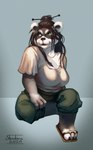 anthro female green_eyes simple_background solo shadoca blizzard_entertainment warcraft bear mammal pandaren absurd_res hi_res