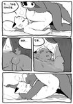 2021 anthro anthro_on_anthro anthro_penetrated anthro_penetrating anthro_penetrating_anthro balls black_pawpads chinese_text comic cougar dialogue duo felid feline genitals hajime_tanaka_(odd_taxi) hi_res interspecies kemono kissing male male/male male_penetrated male_penetrating male_penetrating_male mammal mephitid milkybot monochrome odd_taxi pawpads penetration penis sex shun_imai_(odd_taxi) skunk text whiskers