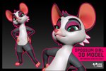 3_toes 3d_(artwork) american_opossum anthro arsemaus curling_toes cute_expression digital_media_(artwork) feet female hindpaw mammal marsupial paws soles solo toes