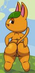 anthro anus butt female food genitals leaf nude orange_body presenting presenting_anus presenting_hindquarters pussy solo spread_butt spreading standing tail tongue mincheeto animal_crossing nintendo tangy_(animal_crossing) domestic_cat felid feline felis food_creature mammal hi_res