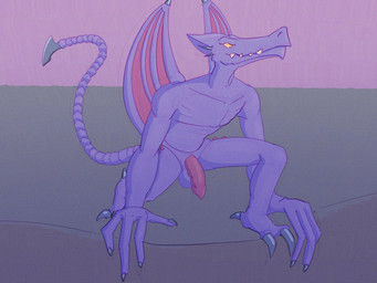 anthro balls genitals male membrane_(anatomy) membranous_wings penis purple_body solo tail wings geniou metroid mythology nintendo ridley alien dragon mythological_creature mythological_scalie scalie space_dragon_(metroid) 4:3 hi_res