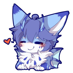anthro big_eyes biped blue_body blue_eyes blue_fur cute_fangs fangs fur heart_symbol kemono male slim_anthro slim_male solo sticker teeth white_body white_fur hlg7777 mythology aquatic_dragon canid canine dragon fox hybrid mammal marine mythological_creature mythological_scalie scalie 1:1 2020