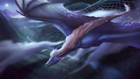 ambiguous_gender blue_body blue_eyes brown_horn claws detailed_background feral flying high-angle_view horn inner_ear_fluff logo mane mouth_closed pointy_ears propatagium ridged_horn snout solo spread_wings tail tail_tuft tapering_tail text tuft wavy_horn white_inner_ear_fluff white_mane wing_claws wings jadedragoness european_mythology mythology llewelyn dragon mythological_creature mythological_scalie scalie western_dragon 16:9 2020 artist_logo artist_name digital_media_(artwork) digital_painting_(artwork) hi_res painting_(artwork) shaded widescreen