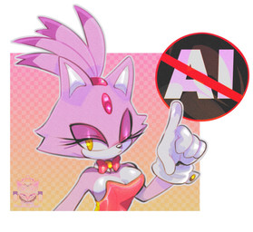 ai_generated_media_(subject) anthro black_nose bow_tie breasts cleavage clothed clothing cuffs_(clothing) eyelashes female forehead_gem front_view fur gem gloves handwear leotard looking_at_viewer one_eye_closed orange_background pattern_background pink_background purple_body purple_fur red_bow_tie red_clothing red_leotard simple_background solo white_background white_body white_clothing white_fur white_gloves white_handwear wink winking_at_viewer yellow_eyes cosmicpussycat sega sonic_the_hedgehog_(series) blaze_the_cat domestic_cat felid feline felis mammal hi_res