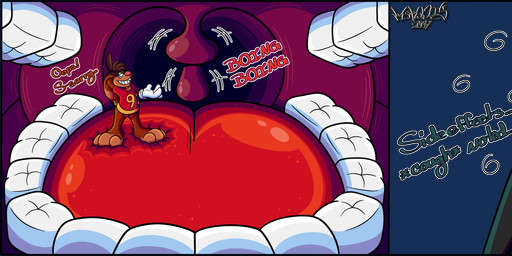 3_toes 4_fingers anthro beak big_feet big_tongue big_uvula blep cartoon_gloves cheek_bulge clothing dazed dizzy dizzy_eyes duo feet fingers in_mouth inside_mouth male male/male mawplay paws red_tongue shirt tail thick_tongue toes tongue tongue_out toony topwear uvula uvula_play vore whiskers wide_tongue marquis2007 roderick_(tamerkoh) zak_(marquis2007) avian bird corvid corvus_(genus) crow lagomorph leporid mammal oscine passerine rabbit absurd_res alpha_channel hi_res
