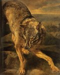 ambiguous_gender brown_body brown_fur detailed_background dewclaw digitigrade feral fur nude outside quadruped solo jan_fyt public_domain canid canine canis mammal wolf 17th_century absurd_res ancient_art hi_res oil_painting_(artwork) painting_(artwork) traditional_media_(artwork)