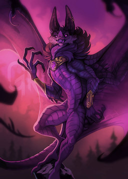 ambiguous_gender ear_piercing fangs feral fog fur membrane_(anatomy) membranous_wings piercing purple_body purple_scales scales solo tail teeth wings grimmla mythology bat dragon hybrid mammal mythological_creature mythological_scalie scalie
