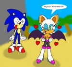 anthro blue_body blue_fur boots breasts clothing duo female flashing footwear fur green_eyes hair heart_symbol male membrane_(anatomy) membranous_wings nipples one_eye_closed shocked shoes white_clothing white_hair wings wink wakeangel2001 sega sonic_the_hedgehog_(series) rouge_the_bat sonic_the_hedgehog bat eulipotyphlan hedgehog mammal