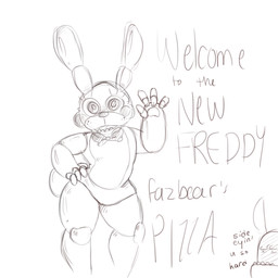 4_fingers anthro bow_(feature) bow_tie duo eyelashes fingers greeting hand_on_hip long_ears looking_at_viewer machine male mostly_nude open_mouth simple_background solo_focus standing text thick_thighs white_background wide_hips unknown_artist five_nights_at_freddy's five_nights_at_freddy's_2 scottgames toy_bonnie_(fnaf) animatronic lagomorph leporid mammal rabbit robot 1:1 english_text hi_res monochrome sketch source_request