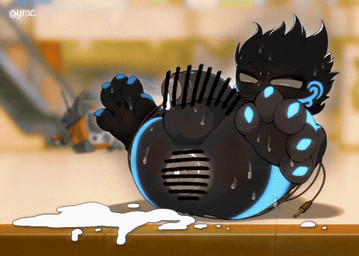 after_sex anal_orgasm anthro anus balls big_anus black_body black_hair blue_claws blue_markings bodily_fluids claws cum cum_inside ejaculation excessive_cum excessive_genital_fluids genital_fluids genitals glowing glowing_markings hair hands-free humanoid_genitalia humanoid_penis ineffective_censorship looking_at_genitalia lying male mall markings on_back orgasm penis public public_nudity solo yrac maplestory nexon ghost spirit spirit_of_rock_(maplestory) animated censored short_playtime