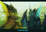 anthro blue_eyes claws clothed clothing day detailed_background duo horn male membrane_(anatomy) membranous_wings outside scales smile spines wings neotheta european_mythology mythology theo_(neotheta) dragon mythological_creature mythological_scalie scalie western_dragon 2020 digital_media_(artwork)