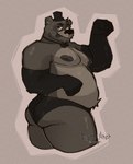 anthro big_butt bow_tie butt clothed clothing eyebrows fur gesture gloves handwear hat headgear headwear looking_at_viewer male mature_male nipples simple_background smile solo suggestive suggestive_gesture suggestive_pose text tongue tongue_out underwear ryonane five_nights_at_freddy's scottgames freddy_(fnaf) bear mammal ursine artist_name digital_drawing_(artwork) digital_media_(artwork) hi_res monochrome