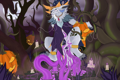anal bodily_fluids clothing costume cum cum_inside egg female feral food fruit fur genital_fluids genitals hair holidays horn nude occult_symbol oviposition ovipositor pentagram plant presenting pumpkin sex solo symbol tail tentacle_sex tentacles rubin_owl halloween mythology ruby_(rubin_owl) dragon mythological_creature mythological_scalie scalie 3:2 digital_media_(artwork) hi_res