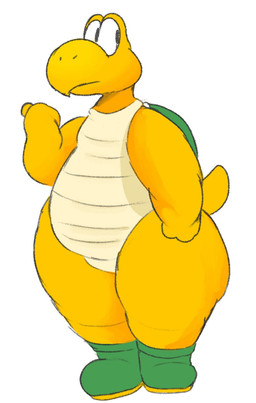 ambiguous_gender anthro beak boots clothing footwear green_shell looking_back nude scales shell shoes side_glance simple_background solo thick_thighs turtle_shell white_background yellow_body yellow_scales agagmao mario_bros nintendo koopa koopa_troopa reptile scalie turtle hi_res