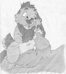 animal_genitalia anthro balls bodily_fluids cum duo earjob erection faceless_character faceless_male genital_fluids genitals licking male oral penile penis penis_lick semi-anthro sex sheath size_difference solo_focus straddling tapering_penis tongue tongue_out mizzyam spotted_bunny lagomorph leporid mammal rabbit absurd_res graphite_(artwork) greyscale hi_res monochrome traditional_media_(artwork)