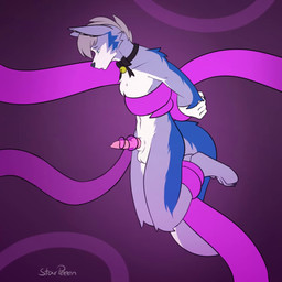 animal_genitalia animal_penis anthro arm_tuft balls bell bell_collar blue_eyes bodily_fluids bound bow_ribbon canine_genitalia canine_penis cheek_tuft chest_tuft collar collar_only cum cumshot ear_tuft ejaculation elbow_tuft erection facial_tuft fur genital_fluids genitals grey_hair hair half-closed_eyes hands_behind_back inner_ear_fluff knee_tuft knot knotted_penis leg_tuft legs_tied legs_together male mouth_closed multicolored_body multicolored_fur narrowed_eyes nude nude_anthro nude_male open_mouth orgasm penile penis penis_milking questionable_consent restrained restrained_arms restrained_by_tentacles sex shoulder_tuft simple_background solo submissive tail tentacle_sex tentaclejob tentacles tuft white_sclera starpeeen canid canine mammal 1:1 2d_animation animated digital_media_(artwork) frame_by_frame no_sound short_playtime video