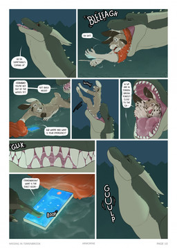 2_horns anthro anthro_prey barely_visible_genitalia barely_visible_penis black_sclera bodily_fluids butt_first butt_in_mouth calling_for_help cellphone crawling dialogue disembodied_hand drooling duo eight_frame_image electronics emergency_call feral feral_pred foot_in_mouth fully_inside genitals green_body grey_body gulp_(sound_effect) head_spikes horn humanoid_hands in_mouth larger_pred long_ears male male/male male_pred male_prey mouth_shot neck_bulge neck_spikes night nude onomatopoeia open_mouth oral_vore outside page_number partially_inside penis phone profanity red_eyes regurgitation saliva saliva_covered saliva_on_clothing saliva_string sharp_teeth short_tail size_difference sky soft_vore sound_effects spikes spikes_(anatomy) tail teeth text unwilling_prey vore armorine mythology jake_(armorine) terren_(armorine) dragon lagomorph leporid mammal mythological_creature mythological_scalie rabbit scalie wingless_dragon artist_name comic english_text hi_res multiple_scenes