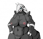 aggron anthro breasts digital_media_(artwork) female generation_3_pokemon genitals kaivolate low_res muscular muscular_anthro muscular_female nintendo nipples non-mammal_nipples oekaki pokemon pokemon_(species) pokemorph pussy raptorkou solo