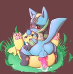 after_sex anus balls bodily_fluids cum duo genital_fluids genitals male male/male penis ep745692 nintendo pokemon generation_4_pokemon lucario pokemon_(species) unknown_species absurd_res hi_res