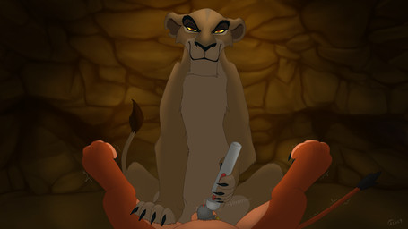 bedroom_eyes chastity_cage chastity_device curling_toes dominant dominant_female duo feet female feral first_person_view looking_at_viewer lying male male/female narrowed_eyes on_back paws quadruped seductive sex_toy smile submissive submissive_male tail vibrator vibrator_on_chastity_cage wand_vibrator wearing_chastity_device tellico disney the_lion_king scar_(the_lion_king) zira_(the_lion_king) felid lion mammal pantherine 16:9 4k absurd_res digital_drawing_(artwork) digital_media_(artwork) hi_res widescreen