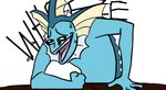 ambiguous_gender anthro anthrofied blue_body blue_skin bodily_fluids pokemorph pupils simple_background smile solo white_background white_pupils jeni2147 nintendo pokemon vaporeon_copypasta wheeze_comic eeveelution generation_1_pokemon pokemon_(species) vaporeon meme reaction_image