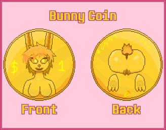 anthro bad_end blonde_hair breasts butt coin female fur gold_(metal) hair inanimate_transformation petrification sealed solo transformation yellow_body yellow_eyes yellow_fur milkybun29 milky_rivas lagomorph leporid mammal rabbit animated