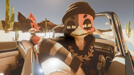 anthro car cigarette desert drugs duo female marijuana mountain road sand sky vehicle neumond_art epic_games fear_and_loathing_in_las_vegas fortnite cate_meowdy meow_skulls domestic_cat felid feline felis mammal 16:9 3d_(artwork) 4k absurd_res blender_(artwork) digital_media_(artwork) hi_res widescreen