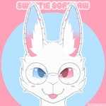 anthro eyewear female fur glasses heterochromia simple_background solo white_body white_fur sweetie_softpaw lagomorph leporid mammal rabbit absurd_res hi_res icon
