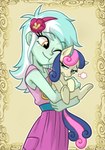 amber_eyes blue_eyes blue_hair clothing duo face_squish female feral green_body green_hair hair holding_character multicolored_hair purple_hair squish two_tone_hair white_hair centinel303 equestria_girls friendship_is_magic hasbro my_little_pony bonbon_(mlp) lyra_heartstrings_(eg) earth_pony equid equine horse human humanoid mammal pony 2024 absurd_res hi_res