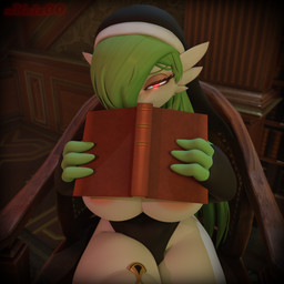 areola areola_slip big_breasts book breasts cleavage cleavage_overflow clothed clothing female flirting green_hair hair holding_book holding_object huge_breasts library looking_at_viewer nun nun_outfit pink_areola smug smug_grin solo white_body nkaiz00 xgonngivit_(modeler) book_covering_breasts nintendo pokemon gardevoir generation_3_pokemon humanoid pokemon_(species) 1:1 3d_(artwork) blender_(artwork) digital_media_(artwork) hi_res meme