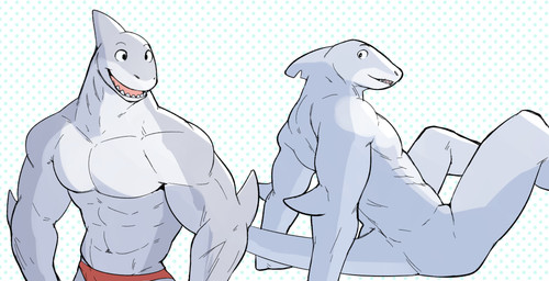 5_fingers 5_toes abs anthro clothed clothing countershading dotted_background elbow_fin feet fingers grey_body looking_at_viewer looking_back looking_back_at_viewer male multicolored_body muscular muscular_anthro muscular_male navel nude open_mouth open_smile pattern_background pecs sharp_teeth simple_background smile solo teeth toes tongue two_tone_body white_body jrjresq aquatic fish shark digital_media_(artwork) half-length_portrait hi_res portrait three-quarter_portrait