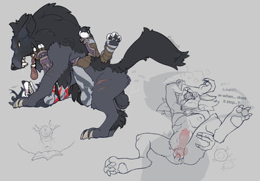 ahegao animal_genitalia animal_penis animal_vulva anthro anthro_on_feral anthro_penetrated anus arm_scar balls bestiality bestiality_impregnation black_body black_fur black_pawpads bodily_fluids breasts breath canine_genitalia canine_penis canine_vulva clenched_teeth clitoris clothed clothed_anthro clothing cum cum_inflation cum_inside dominant dominant_feral drooling duo erection faux_gaping faux_gaping_pussy female female_anthro female_penetrated feral feral_penetrating feral_penetrating_anthro finger_in_mouth fur genital_fluids genitals impregnation inflation internal interspecies interspecies_impregnation knot knot_root knotted_penis knotting large_penetration larger_feral larger_male leg_scar looking_pleasured lying male male/female male_feral male_penetrating male_penetrating_female multiple_ova nipples nude nude_anthro nude_female on_back orgasm ovum palate panting panting_in_face pawpads paws penetration penile penile_penetration penis raised_tail saliva scar sex size_difference smaller_anthro smaller_female smaller_penetrated sperm_cell spread_legs spreading tail tail_motion tailwag teeth text thigh_scar tongue urethra vaginal vaginal_fluids vaginal_knotting vaginal_penetration vulva shugowah blizzard_entertainment warcraft ralnira_(nagaslate) canid canine canis mammal werecanid werecreature wolf worg worgen artist_name english_text hi_res multiple_scenes