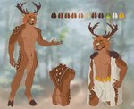 animal_genitalia anthro antlers balls color_swatch genitals greek horn male sheath smile solo natttttalina deer mammal hi_res model_sheet